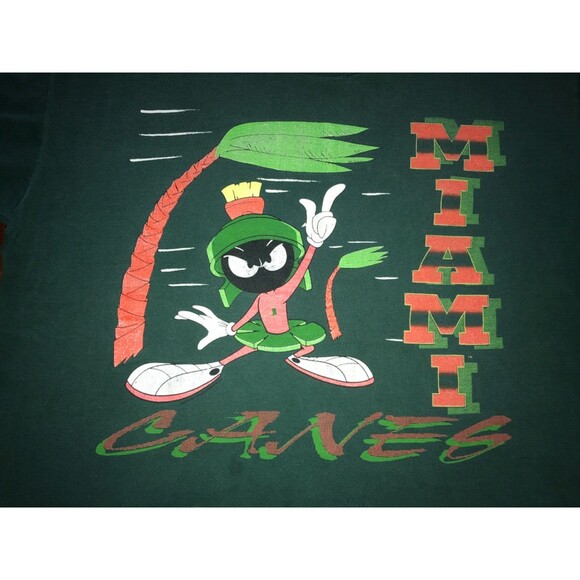 Miami Hurricanes Marvin Martian Vintage 90s Single Stitch T Shirt XL - Picture 3 of 11